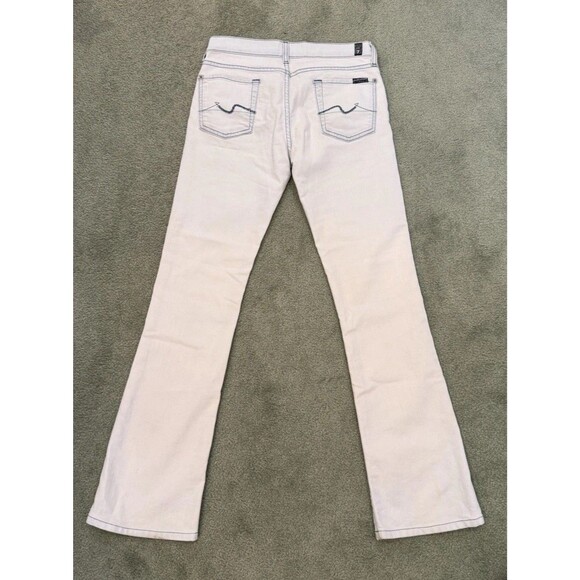 Vintage Seven 7 For All Mankind Jeans Sz 26 White Light Blue Bootcut Flare - Picture 3 of 9
